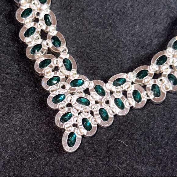 Sparkly Irish Green Apatite gemstone cluster statement necklace - Picture 7 of 14